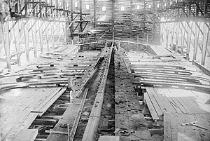 Squadron battleship Amiral Baudin on the ways