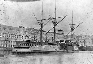 French 1st rank ironclad Redoutable at Brest