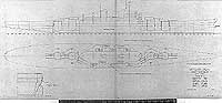 Photo # S-511-13:  Preliminary design plan for a 70,000 ton battleship, 15 March 1940