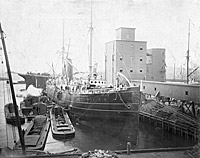 Photo # NH 105941:  Brazilian Auxiliary Cruiser Nictheroy fitting out at New York in November 1893.
