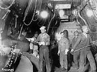 Photo # NH 45753:  Stokers at work on USS Mount Vernon, circa 1919