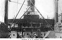 Photo # NH 103312:  View on board USS Santa Paula, looking toward her bridge