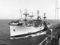 USS Regulus (AF 57) on 2 April 1958