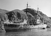 USS Regulus (AF 57) aground on 10 September 1971