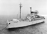 USNS American Mariner (T-AGM 12) as a target circa the late 1960s