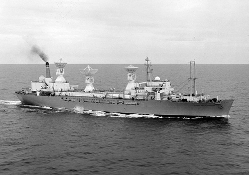 USNS Gen Hoyt S Vandenburg (T-AGM 10) in July 1965.