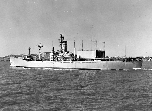 USNS Sunnyvale (T-AGM 5) on 10 April 1964.