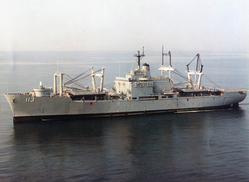 USS Charleston (LKA 113) on 9 July 1987.