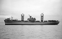 USS Tulare (AKA 112) on 8 December 1955