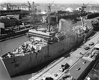 USNS Point Barrow (T-AKD 1) on 2 April 1958