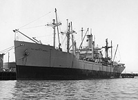 USNS Pvt Joseph F Merrell (T-AKV 4) in the early or mid-1950s
