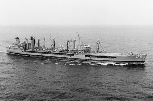 USS Pawcatuck (AO 108) after jumboization.