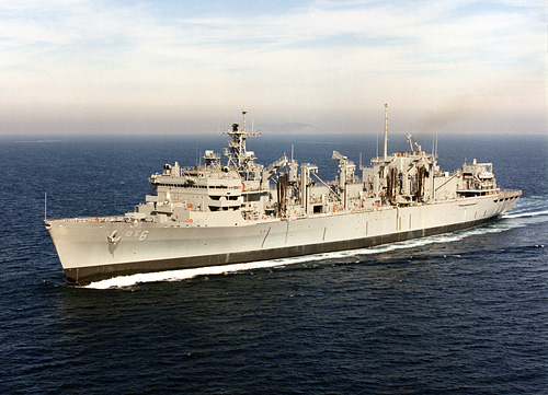 USS Supply (AOE 6) on 14 December 1993 on sea trials.