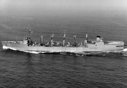 USS Milwaukee (AOR 2) in 1969 on builder's trials.